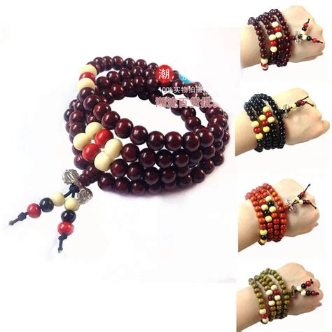 Sandalwood Buddhist Buddha Meditation 8mm 108 Prayer Bead Mala Bracelet