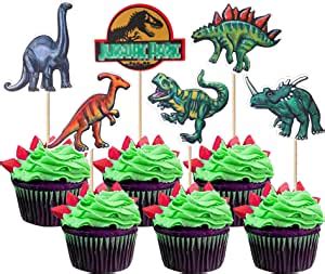 SYKYCTCY 36 Stück Dinosaurier Cupcake Toppers Roar Rex Cupcake Picker