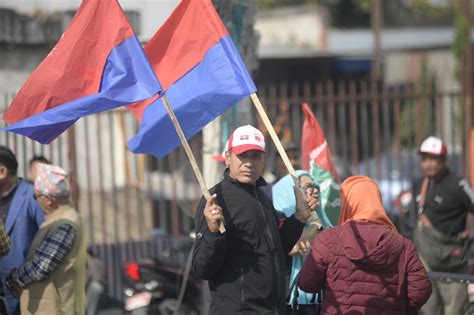 In Pictures Demonstrators Begin To Arrive At Balkhu And Tinkune