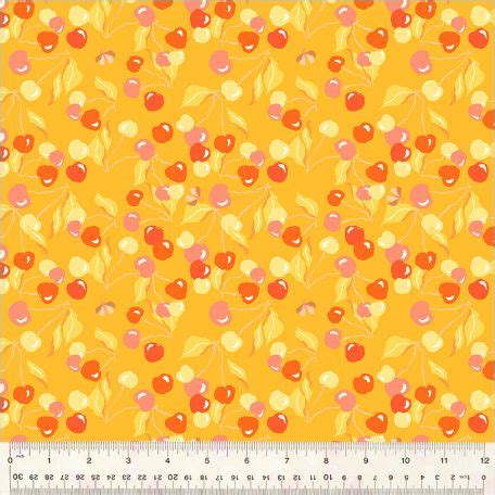 Tissu Patchwork Cerises Cherry Picking Mandarine Summersault