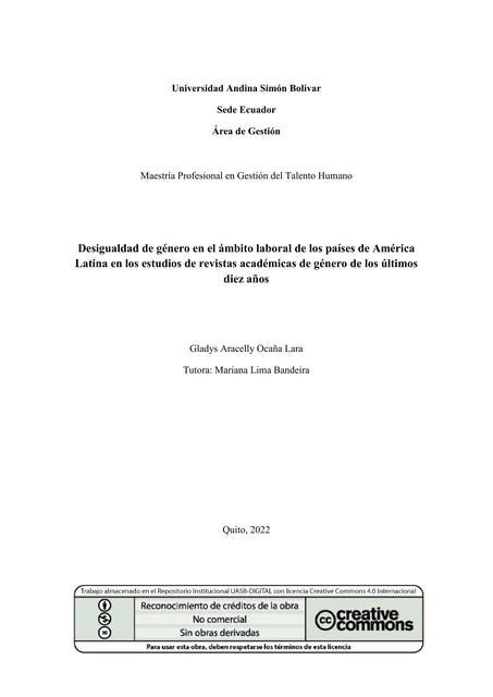 Desigualdad De G Nero En El Mbito Laboral De Los Pa Ses De Am Rica