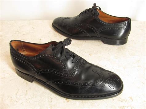 Brooks Brothers Shoes 10 D Black Leather England Wingtips Oxford Dress