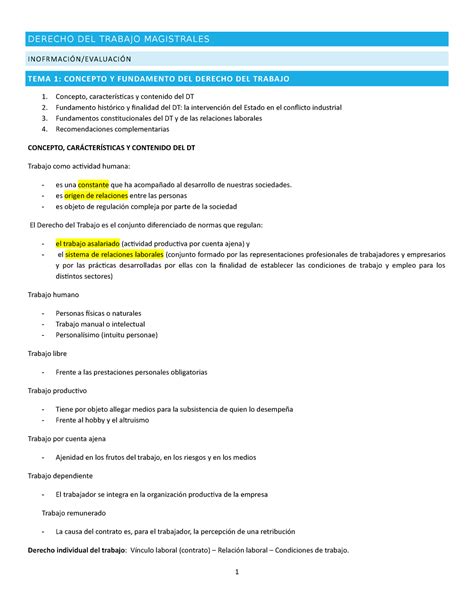 Derecho DEL Trabajo Magistrales DERECHO DEL TRABAJO MAGISTRALES