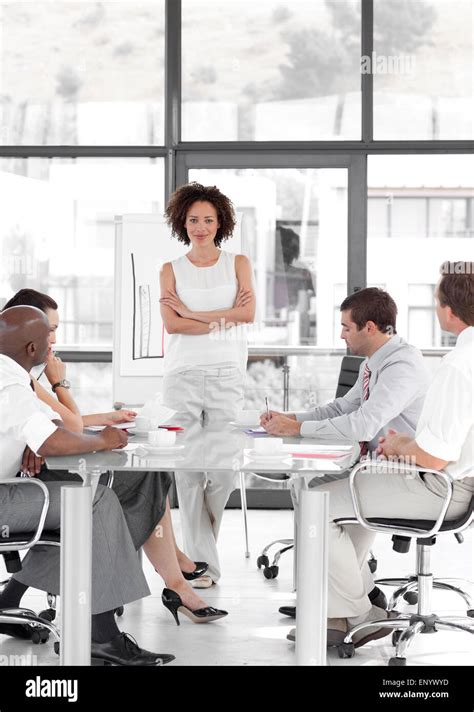 Female Business Woman Giving A Presentation Stock Photo Alamy