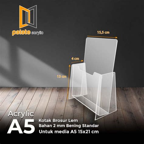 Jual RAK TEMPAT BROSUR BROCHURE ACRYLIC AKRILIK BROSUR BOX A5