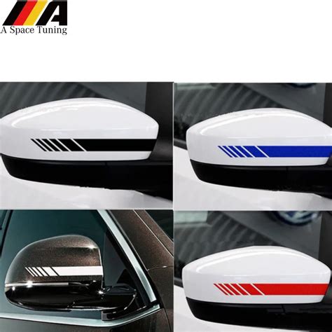 Car Styling Reflective Waterproof Sticker Rearview Side Mirror Decal Stripe Diy Exterior