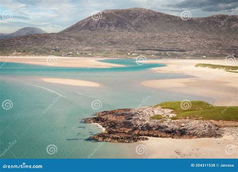 View Of The White Beaches Of Luskentyre Isle Of Harris In The Outer