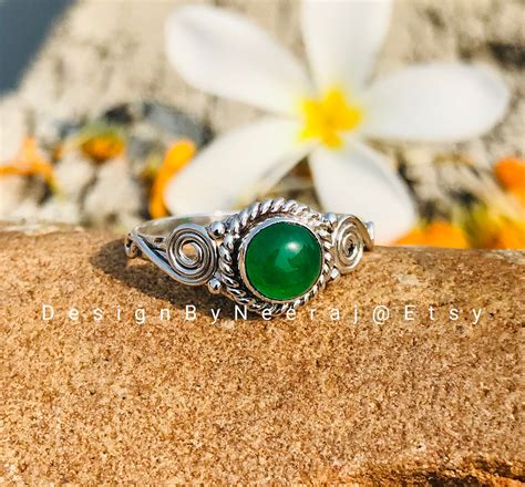 Anillo De Jade Verde Natural Joyería De Buena Suerte Joyería Etsy