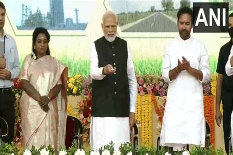 Telangana Pm Modi Lays Foundation Stone Of Multiple Developmental