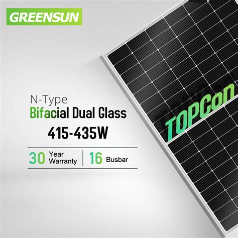 Photovoltaic Panel 16bb 410W 420W 430W N Topcon Bifacial Solar Panel