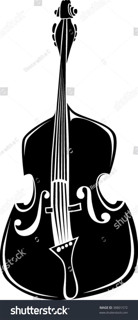 A Black And White Vector Illustration Of A Upright Or Double Bass 38801572 Shutterstock