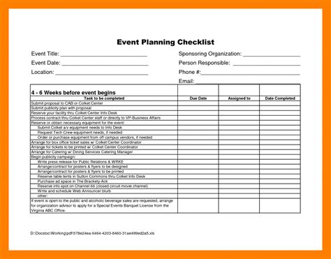 Corporate Event Planning Checklist Template – Dremelmicro