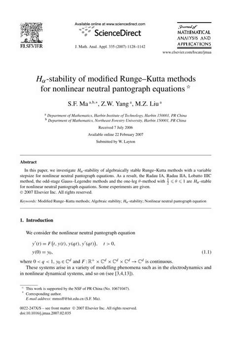 PDF Stability Of Modified RungeKutta Methods For Nonlinear Neutral