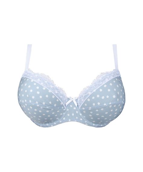 Plus Size Full Cup Bra With Wires Pois Sixties Blue Sterling ANTIGEL DE