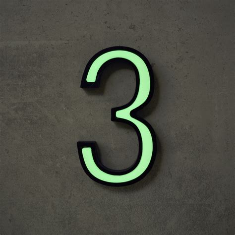 3 Glow In The Dark House Number Green Glow In The Dark House