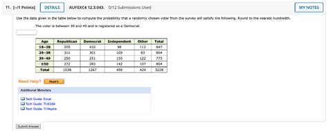 Solved 11 1 Points DETAILS AUFEXC4 12 3 043 0 12 Chegg