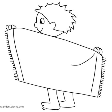 Beach Towel Clipart Line Drawing - Free Printable Coloring Pages