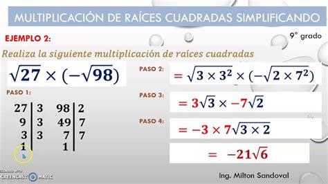 C L Multiplicaci N De Ra Ces Cuadradas Utilizando Simplificaci N