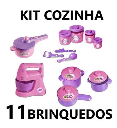 Kit Cozinha Infantil Brinquedos Batedeira Potes De Mantimentos