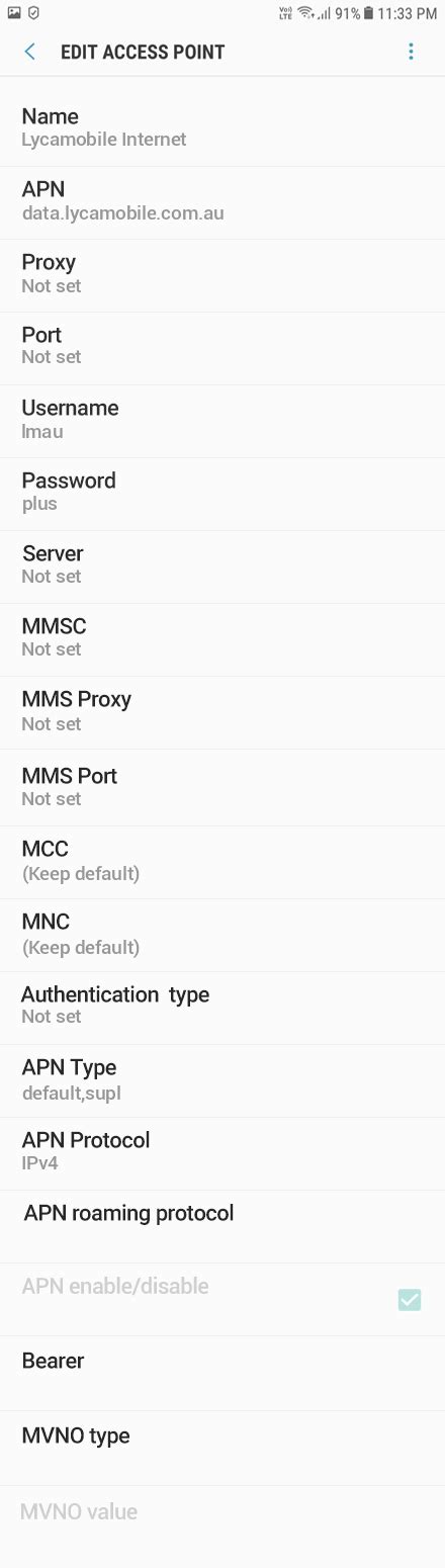 Lycamobile Apn Settings For Tcl Plex Apn Settings Australia