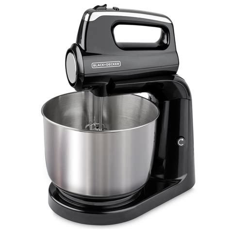 BLACK DECKER 2 In 1 Pedestal Hand Mixer With Rotating Bowl Black