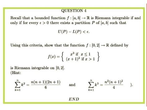Solved Recall That A Bounded Function F A B R Is Riemann Chegg