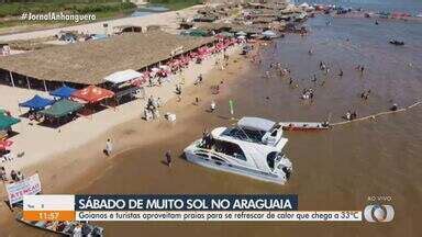 JA 1ª Edição Goianos e turistas aproveitam para se refrescar do calor