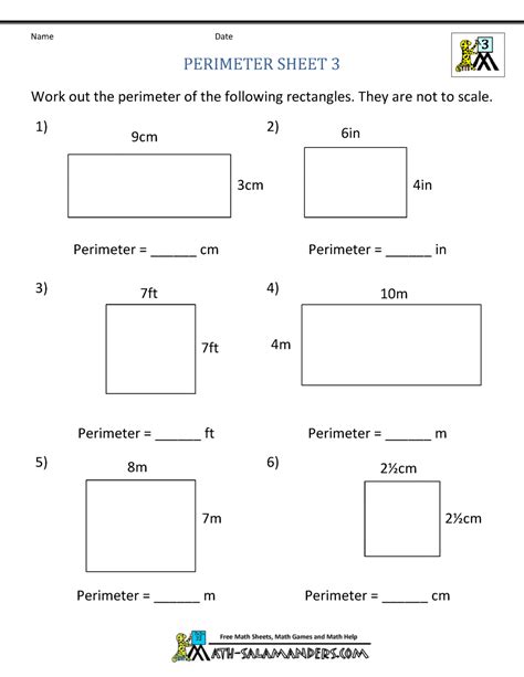 Simple Perimeter Worksheet