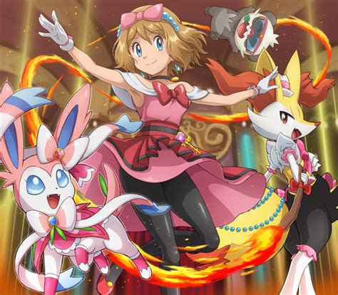 Serena Sylveon Braixen And Pancham Pokemon And More Drawn By