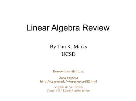 Linear Algebra Review