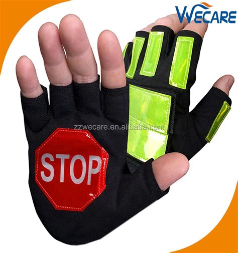 Fingerless Reflective Tape Police Control Hand Protection Traffic