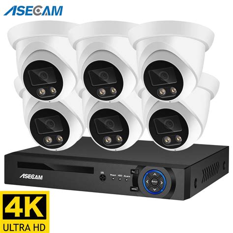 Asecam Berwachungs Kamerasystem 8mp 4k Poe Nvr Kit CCTV Audio Im Freien