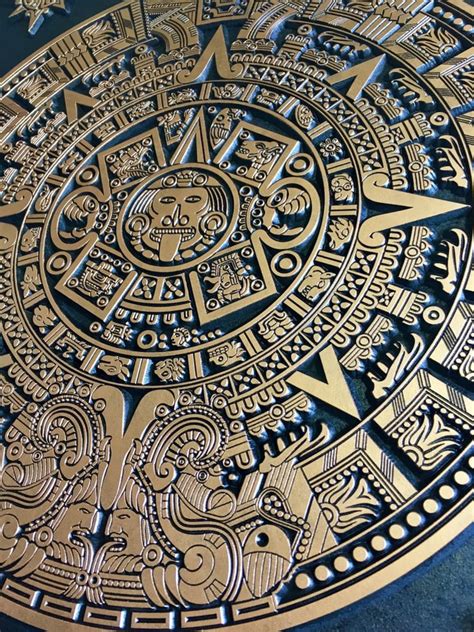 Wall Panel Aztec Calendar Vector Dxf Cdrsvg Etsy