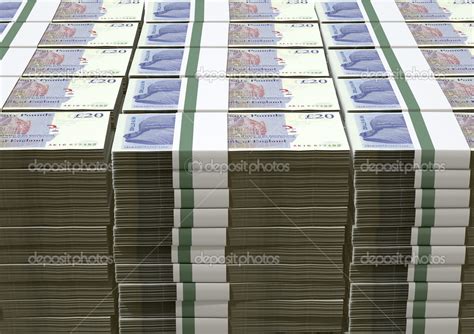 British Pound Sterling Notes Bundles Stack — Stock Photo © albund #50878311