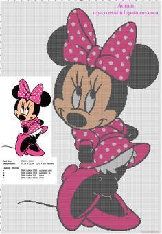 Schema Ricamo Punto Croce Arazzo Con Disney Minnie Schemi Punto Croce