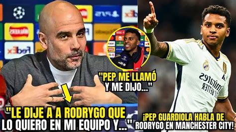 GUAU MIRA LO QUE DIJO PEP GUARDIOLA SOBRE RODRYGO EN EL MANCHESTER