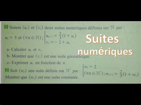 maths 1bac sc ex et sm suites numeriques exercice partie4 المتتاليات