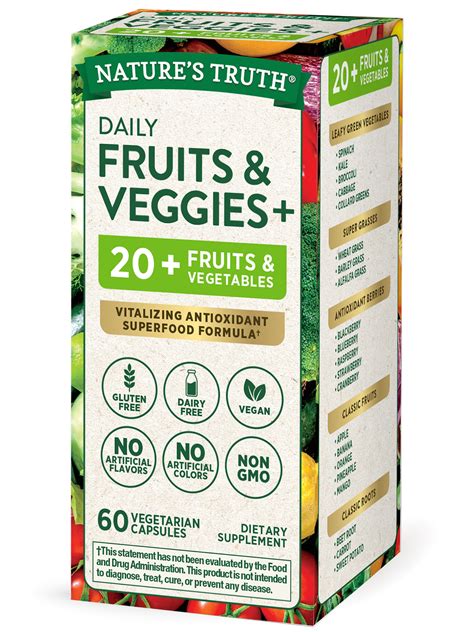 Super Fruits And Veggies 60 Vegetarian Capsules Vitalizing