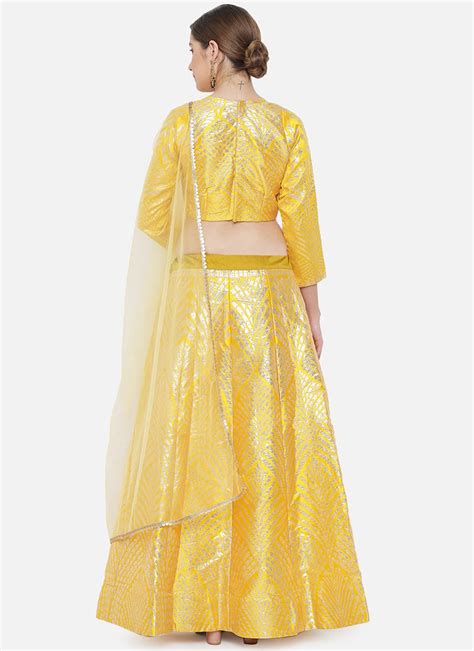 Shop Yellow Art Silk Gota A Line Lehenga Festive Wear Online At Best