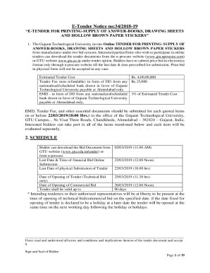 Fillable Online E Tender For Printing Supply Of Answer Books Drawing