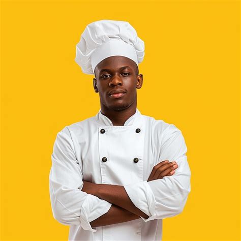 A Man In A Chefs Outfit With His Arms Crossed Premium Ai Generated Image