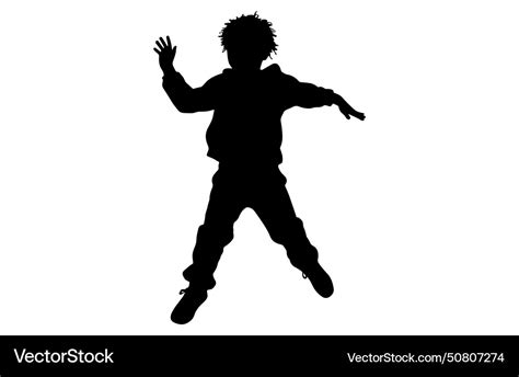 Kids Jumping Silhouette Set Child Jump Logo Vector Image