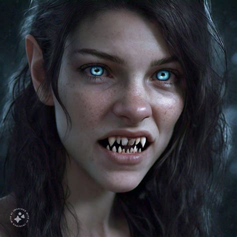 werewolf-vampire hybrid with canine teeth 1 by Shefelin on DeviantArt