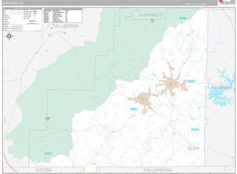 Clay County Al Wall Map Premium Style By Marketmaps