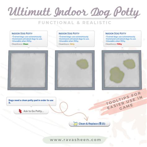 RAVASHEEN - Ultimutt Indoor Dog Potty Pads | Sims 4 pets, Sims 4 toddler, Play sims 4