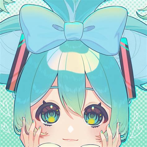 初音ミク 「ほっぺの斜線は可愛いmikuほっぺ 」87saku🌸のイラスト