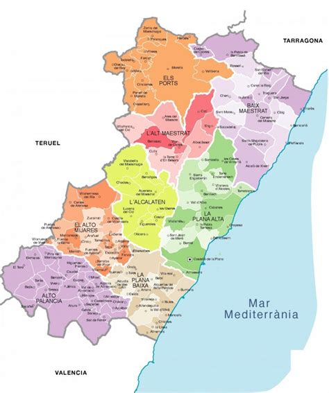 Mapas Comunidad Valenciana Pol Tico F Sico Provincias Y Comarcas