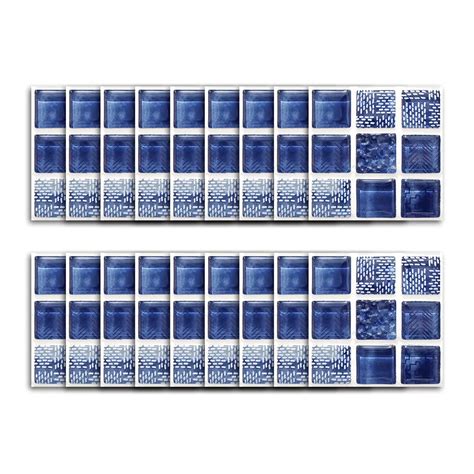 Funlife Home Decor Wall Stickers Spot Blue Glass Mosaic Simulation Tile Stickers Kitchen Fume