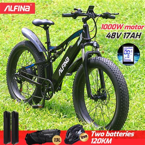 Bicicleta eléctrica de montaña y nieve 1000W 48V 17AH 45 KM h