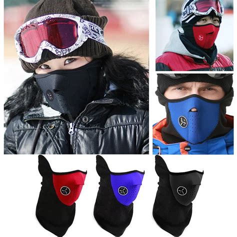 Winter Warm Fleece Mask Motorcycle Bike Ski Cycling Half Face Mask ...